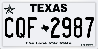 TX license plate CQF2987