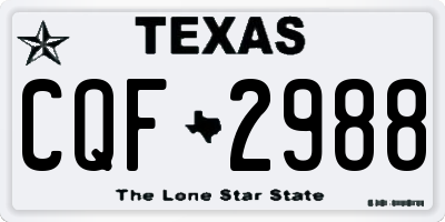 TX license plate CQF2988