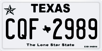 TX license plate CQF2989