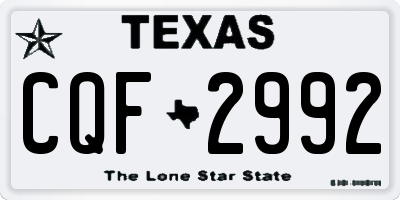 TX license plate CQF2992