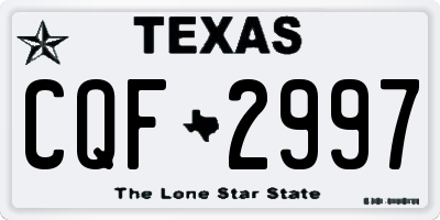 TX license plate CQF2997