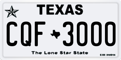 TX license plate CQF3000