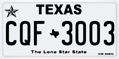 TX license plate CQF3003