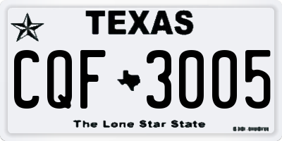 TX license plate CQF3005