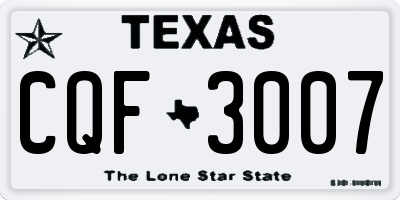TX license plate CQF3007