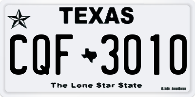 TX license plate CQF3010