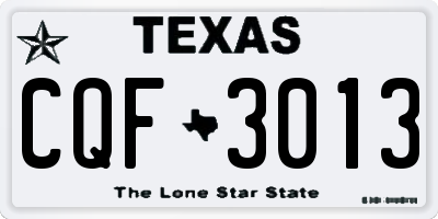TX license plate CQF3013