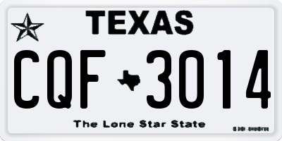 TX license plate CQF3014