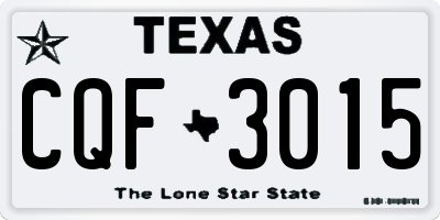 TX license plate CQF3015