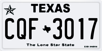 TX license plate CQF3017