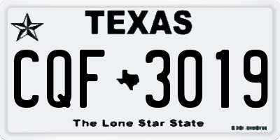 TX license plate CQF3019