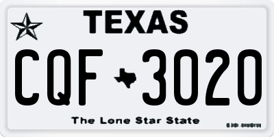 TX license plate CQF3020