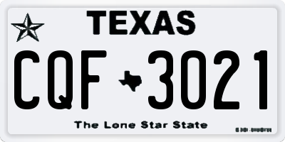 TX license plate CQF3021