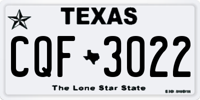 TX license plate CQF3022
