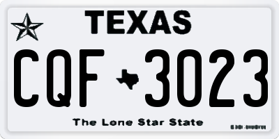 TX license plate CQF3023