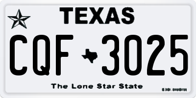 TX license plate CQF3025