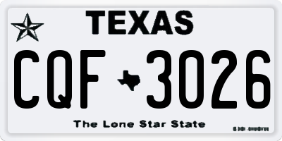 TX license plate CQF3026