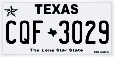 TX license plate CQF3029