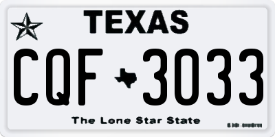 TX license plate CQF3033