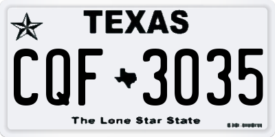 TX license plate CQF3035