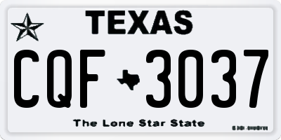 TX license plate CQF3037