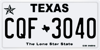 TX license plate CQF3040