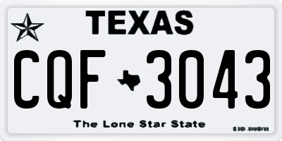 TX license plate CQF3043