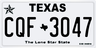 TX license plate CQF3047