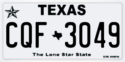 TX license plate CQF3049