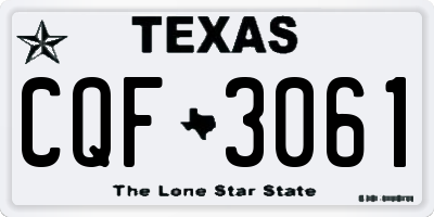 TX license plate CQF3061