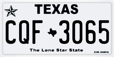 TX license plate CQF3065