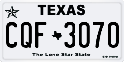 TX license plate CQF3070