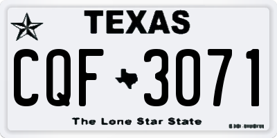 TX license plate CQF3071