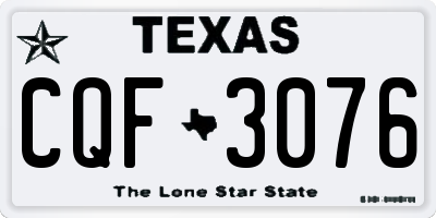 TX license plate CQF3076