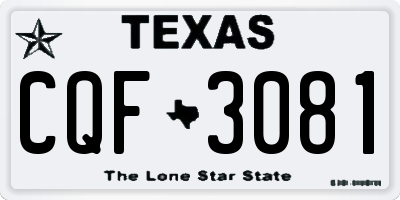TX license plate CQF3081