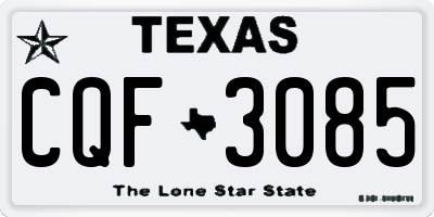 TX license plate CQF3085