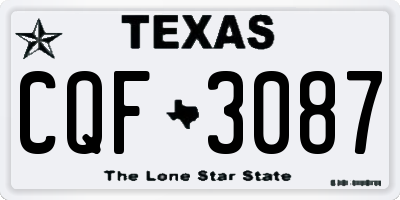 TX license plate CQF3087