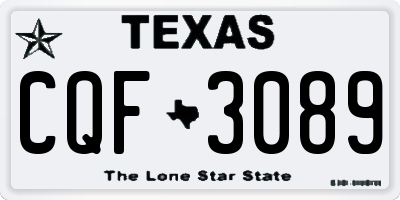 TX license plate CQF3089