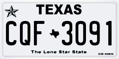 TX license plate CQF3091