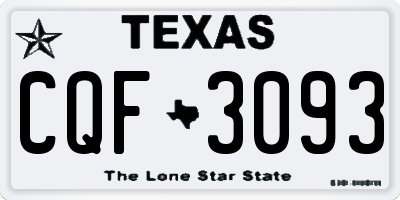 TX license plate CQF3093
