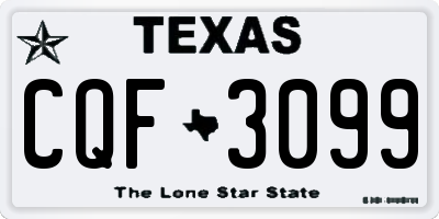TX license plate CQF3099