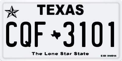 TX license plate CQF3101