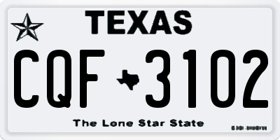 TX license plate CQF3102