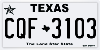 TX license plate CQF3103