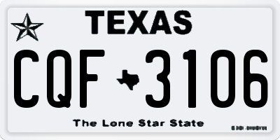 TX license plate CQF3106