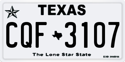 TX license plate CQF3107