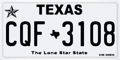 TX license plate CQF3108