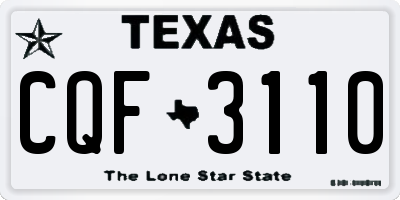 TX license plate CQF3110