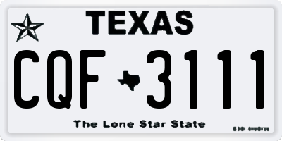 TX license plate CQF3111