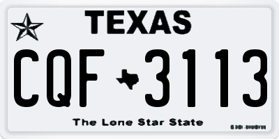 TX license plate CQF3113